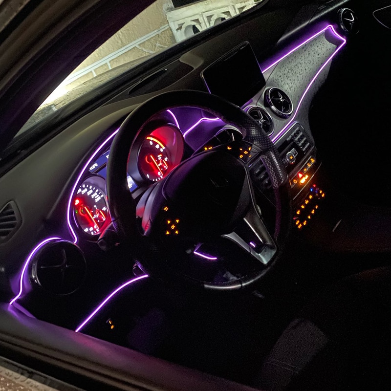 자동차 인테리어 분위기 조명 LED 스트립, 유연한 E - Car Interior Led Strip App Control 리뷰 및 가격