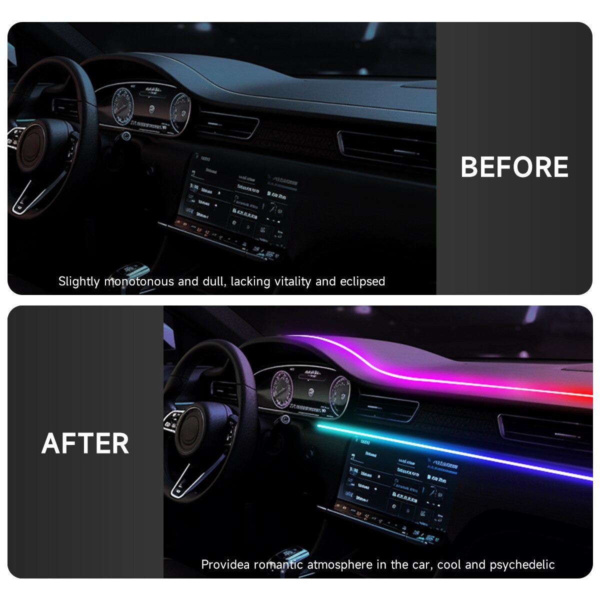 차량용 USB 64색 아크릴 스트립 LED 엠비언트 라 - Car Interior Led Strip App Control 리뷰 및 가격
