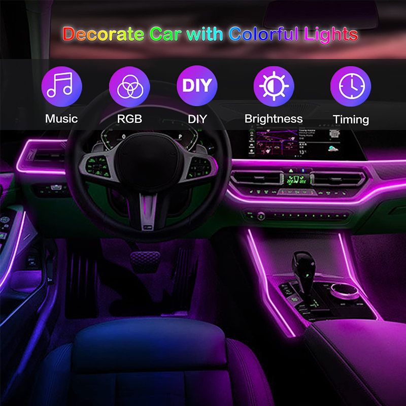 BLALION RGB LED 분위기 자동차 인테리어 앰 - Car Ambient Light Fiber Optic 6M 리뷰 및 가격