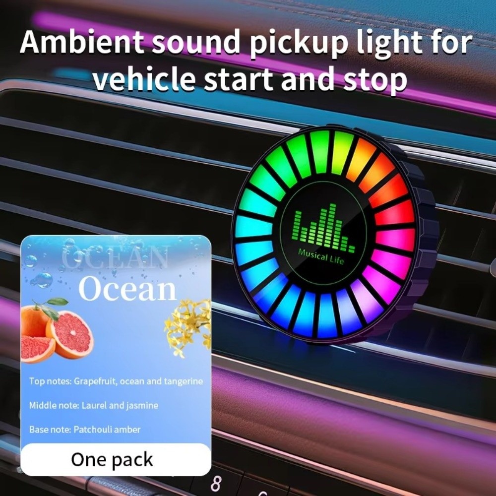 충전식 차량용 분위기 조명, 환풍구 클립형, 소리 감지 - Car Ambient Light Sound Activated 리뷰 및 가격