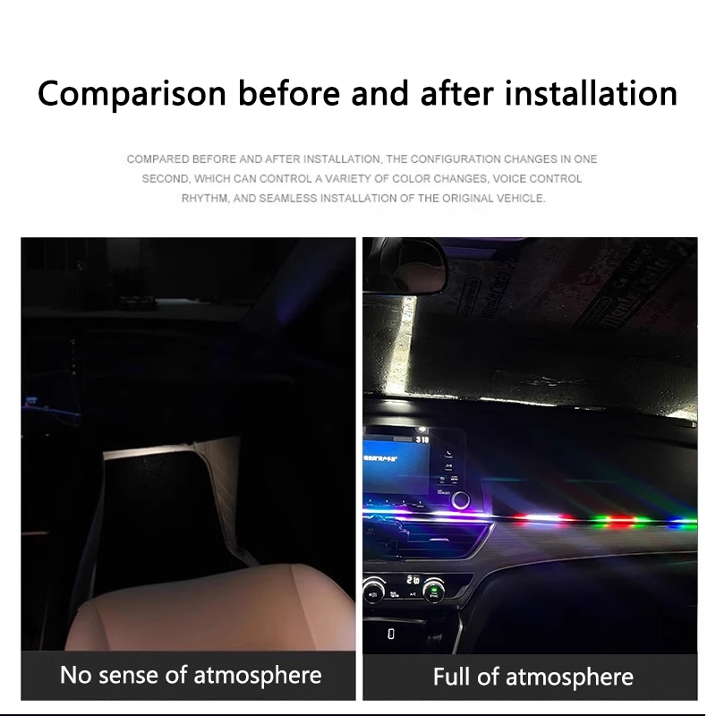다채로운 LED 자동차 인테리어 숨겨진 App 원격 제 - Car Ambient Light Kit With Remote 리뷰 및 가격