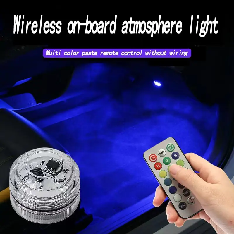 새로운 무선 접착제 LED 자동차 인테리어 주변 조명  - Car Ambient Light Kit With Remote 리뷰 및 가격