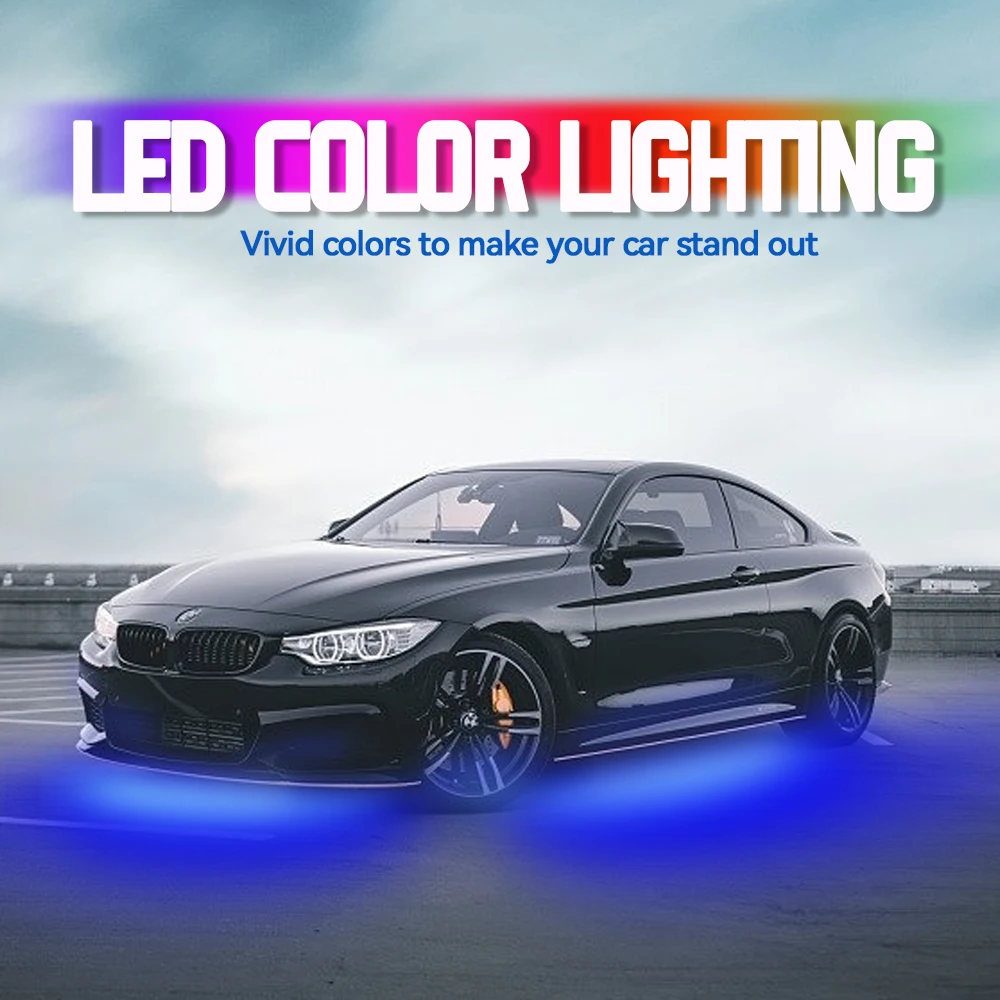 4개입 RGB 차량 하부 LED 스트립 조명, 유연하고 - Car Led Strip 12V Waterproof 리뷰 및 가격
