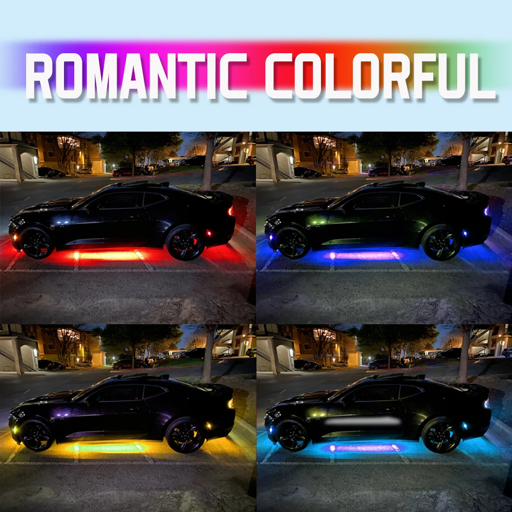 4개입 RGB 차량 하부 LED 스트립 조명, 유연하고 - Car Led Strip 12V Waterproof 리뷰 및 가격