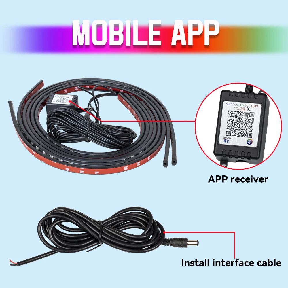 4개입 RGB 차량 하부 LED 스트립 조명, 유연하고 - Car Led Strip 12V Waterproof 리뷰 및 가격