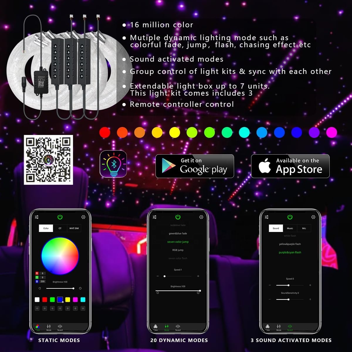 RGB 광섬유 스타 천장 조명 광원, 자동차 천장 인테 - Car Roof Star Light Fiber Optic 리뷰 및 가격