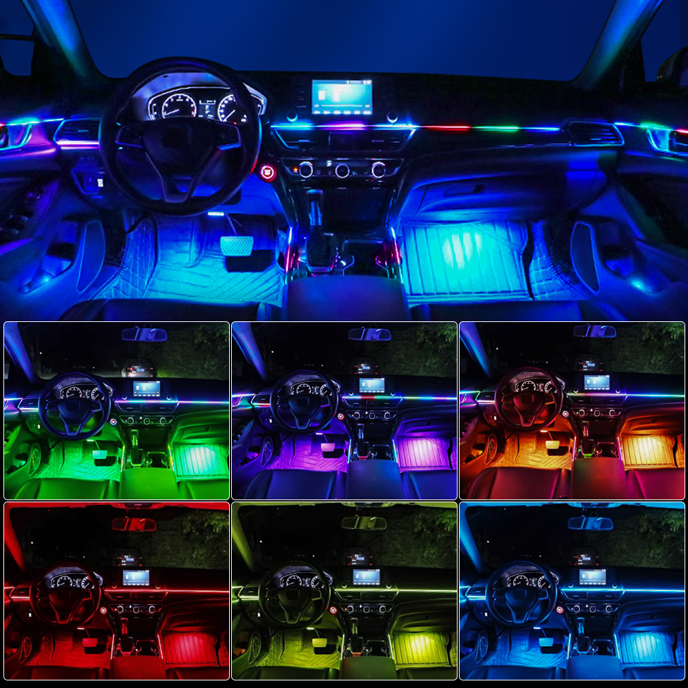 6/10/14/18 in 1 LED 아크릴 자동차 무드 - Car Ambient Lighting 18 In 1 리뷰 및 가격