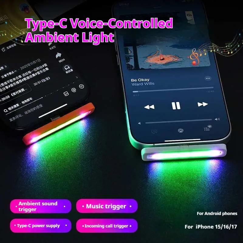 Type-C RGB 사운드 반응형 리듬 조명, 차량용  - Car Ambient Light Sound Activated 리뷰 및 가격