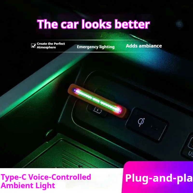 Type-C RGB 사운드 반응형 리듬 조명, 차량용  - Car Ambient Light Sound Activated 리뷰 및 가격