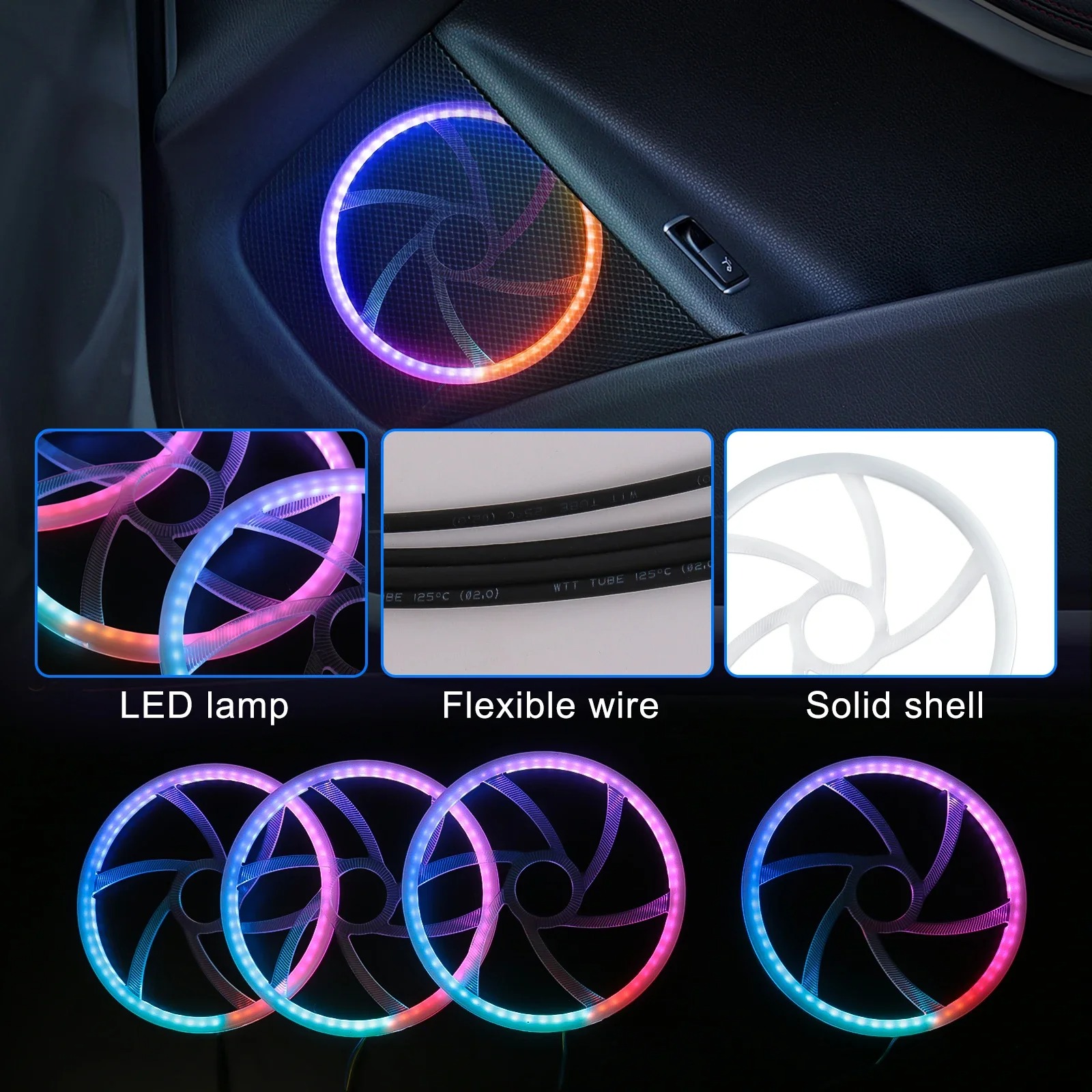 22가지 기능을 갖춘 고급 자동차용 LED 실내 엠비언 - Car Ambient Lighting 64 Color 리뷰 및 가격