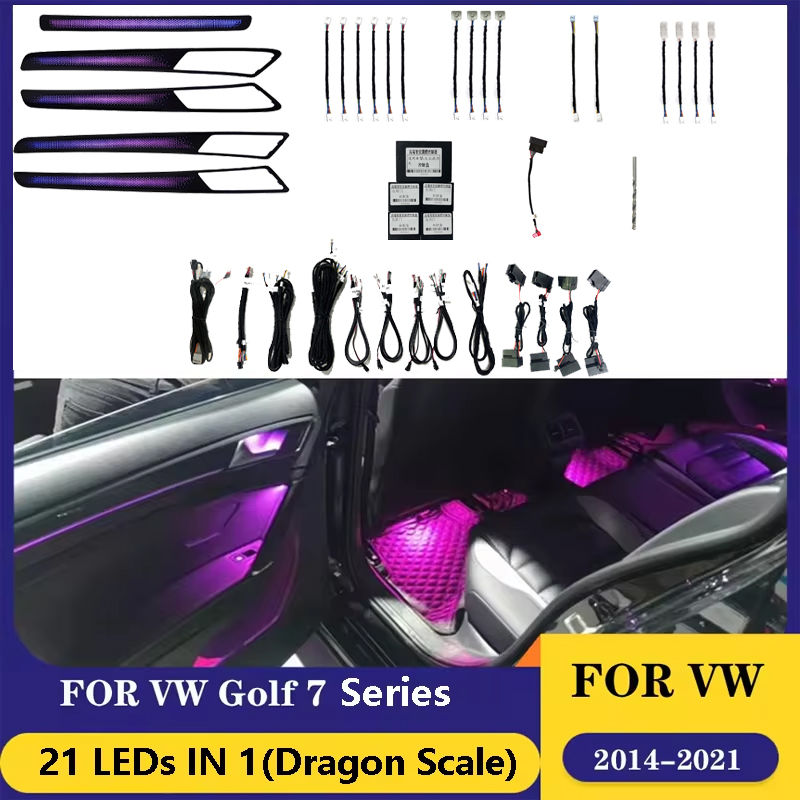 폭스바겐 골프 7 (2014-2021) 차량용 21가지 - Car Ambient Lighting 64 Color 리뷰 및 가격