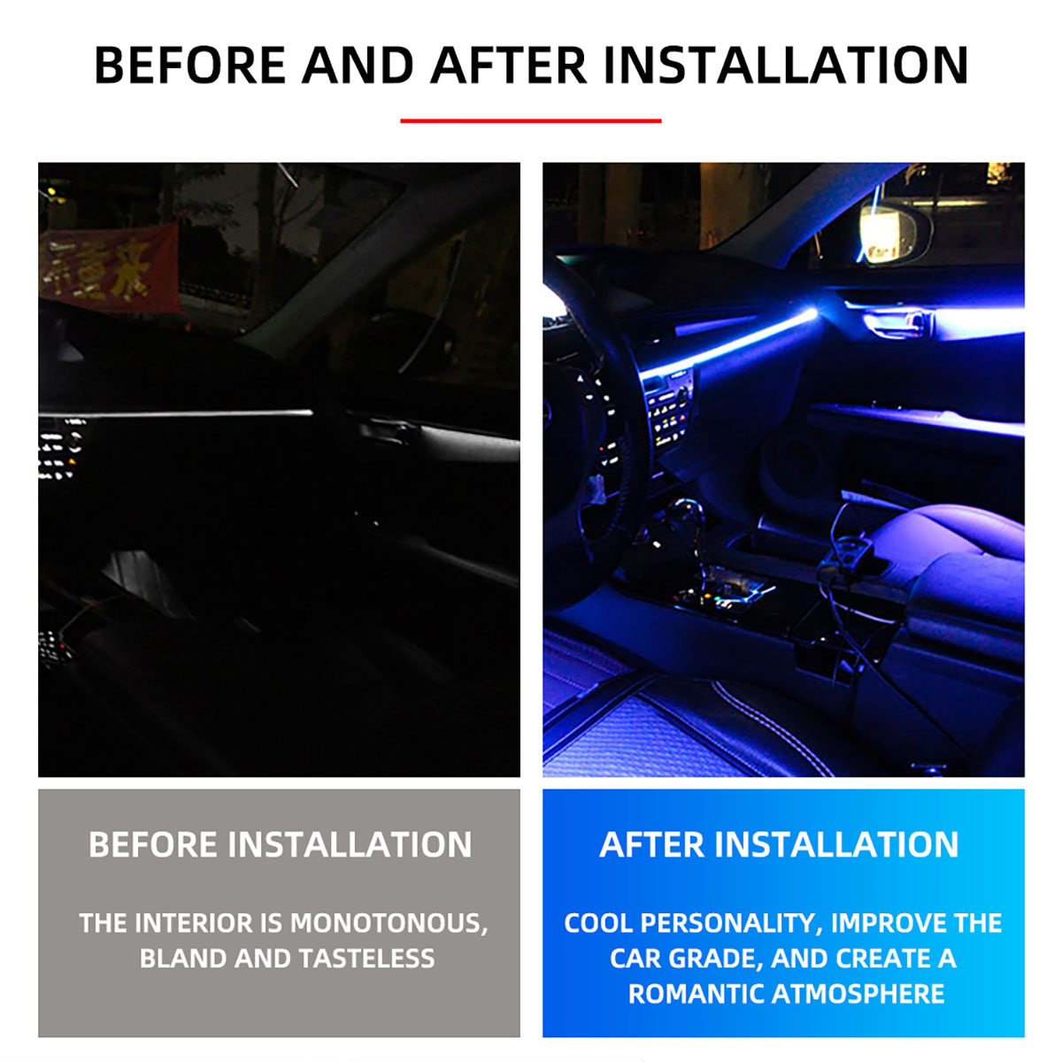 자동차 실내 무드등 냉광 LED 광섬유 라이트 스트립  - Car Dashboard Light Fiber Optic 리뷰 및 가격