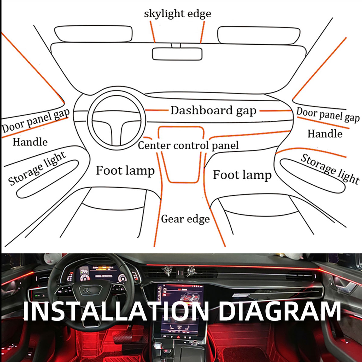 자동차 실내 무드등 냉광 LED 광섬유 라이트 스트립  - Car Dashboard Light Fiber Optic 리뷰 및 가격